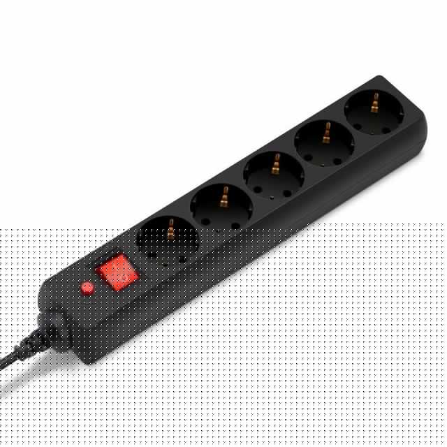 Удлинитель с сетевым фильтром 5х3м с заземл. 10А IP20 500SH-3-B 2.2кВт CCA черн. BURO 992293