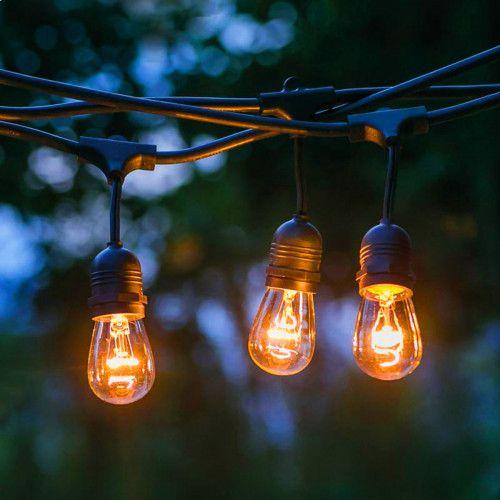 Гирлянда светодиодная "Белт Лайт" 9.5м 20LED тепл. бел. E27 IP65 220В на подвесах с лампами филамент дл. провода 60см каучук набор Эра Б0056018