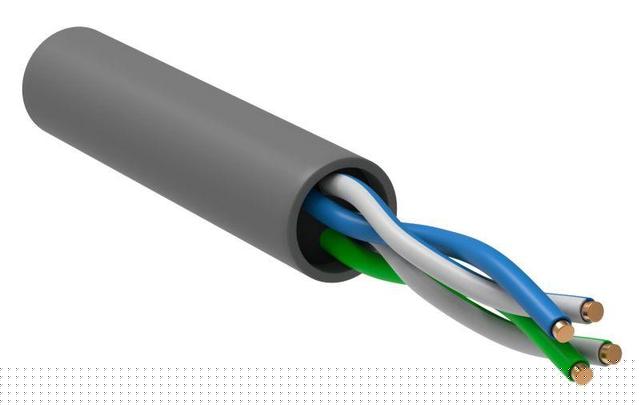 Кабель связи витая пара U/UTP кат. 5 CCA 2 пары PVC 1м сер. GENERICA BC1-C502-111-305-G