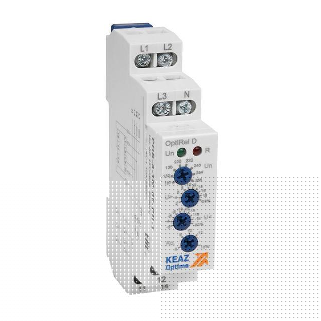 Реле контроля фаз OptiRel D PHS-3-1M-06-PP-2 повышенного/пониженного настр асимметрии 3Ф 2СО КЭАЗ 332000