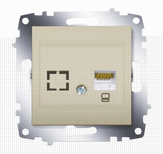 Розетка компьютерная 2-м Cosmo RJ45 кат.6 + гнездо механизм титаниум ABB 619-011400-247