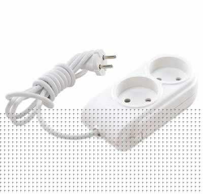 Удлинитель 2х3м без заземл. 10А IP20 защ. шторки Makel N2010041