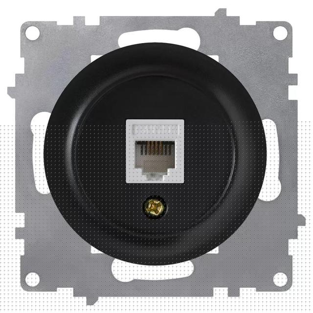 Розетка компьютерная 1-м СП Florence RJ45 кат.5E механизм черн. (1E20701303) OneKeyElectro 2172816