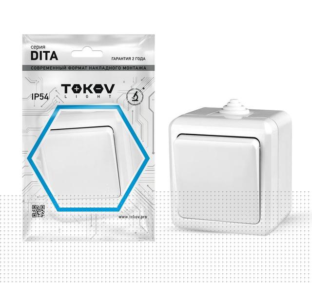 Выключатель 1-кл. ОП Dita IP54 10А 250В бел. TOKOV ELECTRIC TKL-DT-V1-C01-IP54